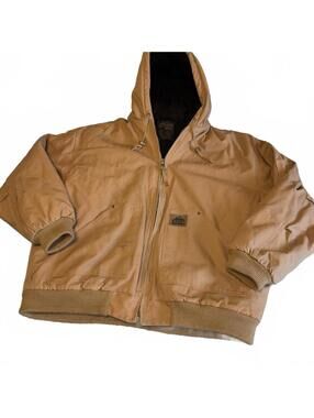 Old Mill Men’s XXL Canvas Hooded Work Jacket Heavy Duty Brown Work Or Casual